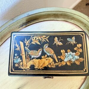 Vintage old bird butterfly Box